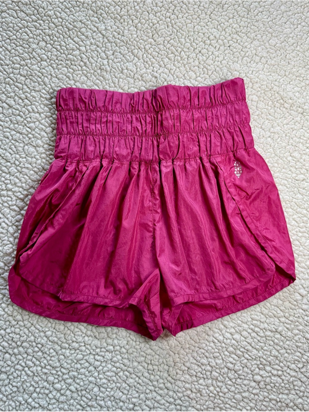 FP Movement by Free People High-Waist Ruched Hot Pink Athletic Shorts